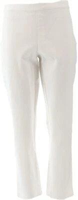 Calça Isaac Mizrahi 24/7 estampa elástica sólida tornozelo branco brilhante 26W nova sem etiquetas (778) - Imagem 1 de 4