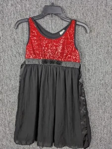 Abito firmato D Disney per ragazze grande nero con paillettes rosse bambini - Foto 1 di 8