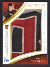 2015 Panini Immaculate Collection Jumbo Patch #33 Archie Bradley 01/10 JERSEY