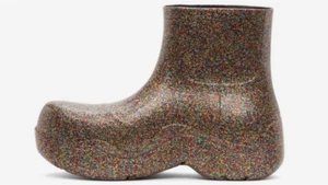 Sz 9 - Women's Bottega Veneta The Puddle Boot 'Sparkle Rubber' 640045V10Q05005 - Picture 1 of 5