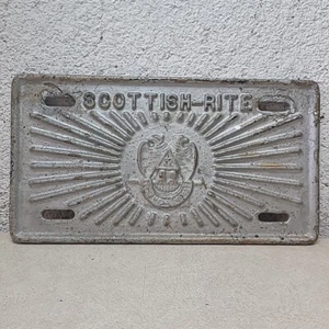 Vintage sehr selten Scottish-Rite Guss Aluminium Waschtisch Nummernschild - Bild 1 von 11
