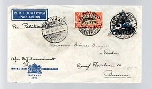 Netherlands Indies 1933 old airmail cover (Pelikaan) used Batavia to Bussum - Picture 1 of 3