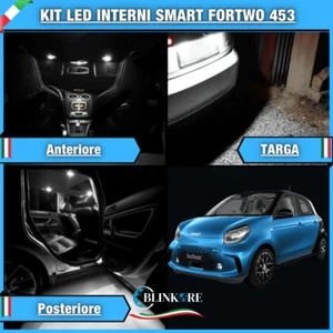 KIT FULL LED BIANCO INTERNI COMPLETO SMART FORTWO 453 6000K CANBUS + LED TARGA - Foto 1 di 2