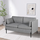 55''W Upholstered Modern Loveseat Sofa Couch For Living Room, Fabric Small Love