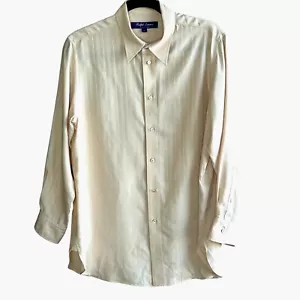 Ralph Lauren Purple Label Silk Blend Apricot Tone on Tone Stripe Designer Blouse - Picture 1 of 6