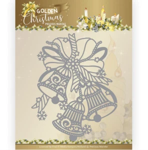 Find It Dies Amy Design – Golden Christmas - Christmas Bell Ornament Bells Bow - Picture 1 of 1