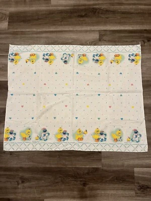 Vintage Riegel Sesame Street Big Bird & Cookie Monster Baby Nursery Blanket - Image 1 of 4