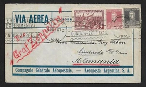 GRAF ZEPPELIN ARGENTINA A ALEMANIA CORREO AÉREO AEROPOSTA SA CUBIERTA 1931 - Imagen 1 de 2