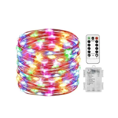 10 - 100LEDs String Lights Battery Operated With Remote Fairy Garden Party Decor - Image 1 of 4