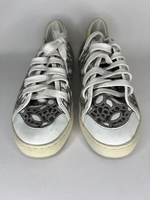 tory burch Zapatos Zapatillas Floral Mujer Talla 10 Color Blanco/Gris Foto 1 de 4