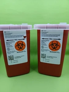 2 Quart Sharps Containers Biohazard Needle Disposal Tattoo BRAND NEW. - Picture 1 of 2