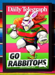Framed SOUTH SYDNEY RABBITOHS NRL Poster - 62cm x 44.5cm x 3cm - Picture 1 of 3