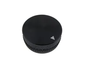 Tapa de perno sólido de aluminio con diapositivas de orificio HQ 6 mm para potenciomete giratorio aplanado - negra - Imagen 1 de 1