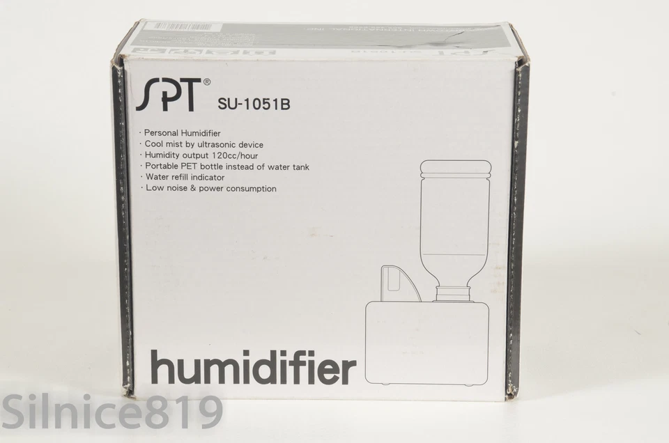 Sunpentown SPT SU-1051B Travel Size Personal Humidifier White Black - Image 1 of 3