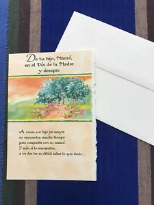 Tarjeta de felicitación española del Día de la Madre-De tu hijo, Mama (A32) - Picture 1 of 5