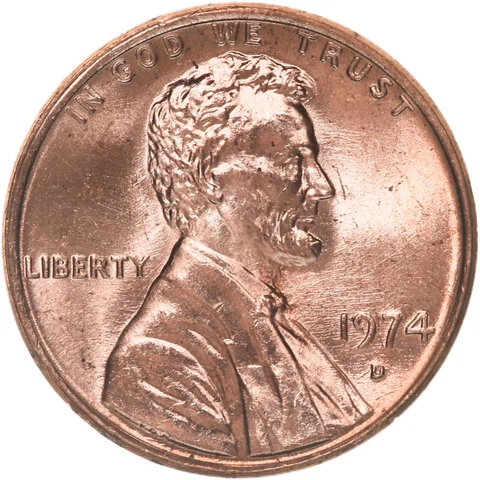 1974 D Lincoln Memorial Cent BU Penny US Coin Cover