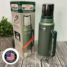 Vintage Aladdin Stanley Green STEEL THERMOS  1QT WITH BOX A-944DH - MADE IN USA