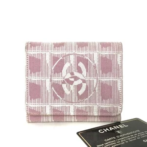 CHANEL New Travel Line Canvas Trifold Wallet Purple/8BD1600 - Picture 1 of 8