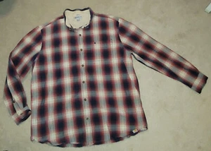 Carhartt Herren 2XL Knopfleiste Langarm rot schwarz kariert Tasche Arbeitshemd - Bild 1 von 4