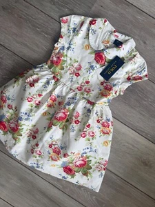 Ralph Lauren Polo Girl's White Spring II Floral Print Dress - Age 6 - New & Tags - Picture 1 of 11