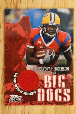 2004 Topps DPP Devery Henderson Big Dogs Jersey Relic BD-DH Rookie LSU Saints - Image 1 of 2