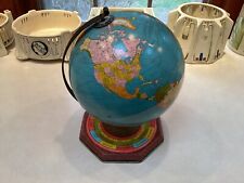 J Chein Antique Tin Litho Metal Globe Seasons Months Zodiac Base Lindbergh Route