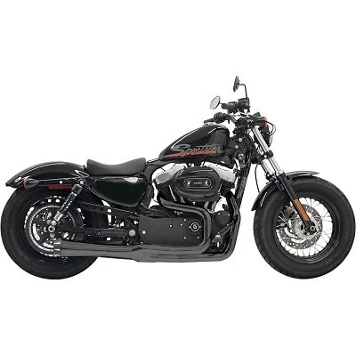 Bassani Black Road Rage II Mega Power 2-into-1 Exhaust System Sportster 04-13 - Image 1 of 1