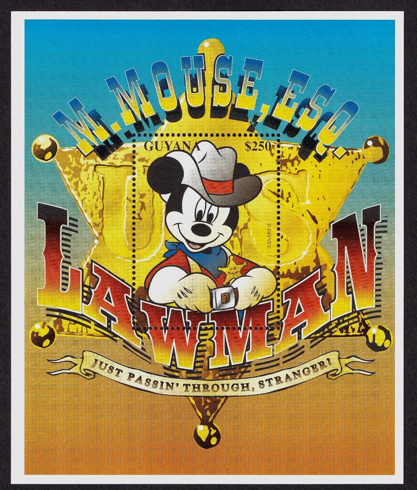 Disney 2 Mini Hojas Mickey Mouse En Old West Lawman Tren Conductor Lote Como Nuevo Foto 1 de 1