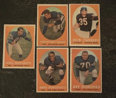 1958 Topps 5 Card Lot Gino Marchetti, Andy Robustelli, Art Donovan, Ray Berry - Image 1 of 4