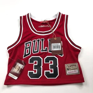 Mitchell And Ness NEW XS Womens Crop Tank Top Pippen Chicago Bulls Jersey JMD - Picture 1 of 7