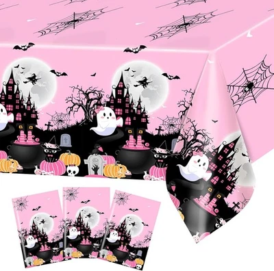 Avezano 3 piezas Mantel Fiesta Halloween Rosa Feliz Día Boo Baby Shower  Foto 1 de 4