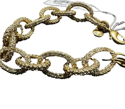 Pulseira J.CREW Jenna Lyons Era Pavê Corrente Elos Nova com Etiquetas - Imagem 1 de 4