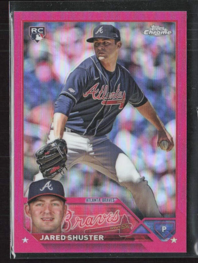 2023 Topps Chrome Update #USC18 Jared Shuster Magenta #/399 RC Braves (D) - Image 1 of 2