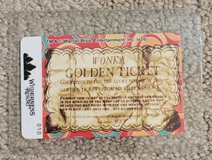 Wonka GOLDEN Ticket vom Wilderness Resort im Wert von 500 Tickets NIE EINGELÖST - Bild 1 von 3