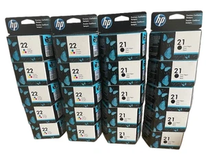 (Partia 20) NOWY HP 21 Czarny 22 Kolor C9351 C9352 10-Czarny i 10-Kolorowy - Zdjęcie 1 z 1