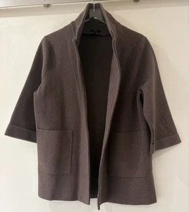 Quince Womens Size L 100% Organic Cotton Open Front Cardigan Sweater Knit Blazer - Picture 1 of 11