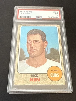 1968 Topps #591 DICK NEN Chicago Cubs PSA 5 EX - Image 1 of 4