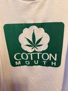 Men’s Cotton Mouth Marijuana Parody White T-Shirt Size XL READ DESCRIPTION - Picture 1 of 12