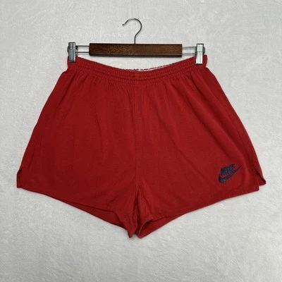 Vintage 80s Nike Gym Shorts Men’s XL 2.5” Inseam Cotton Nylon Swoosh Made In USA - Image 1 of 4
