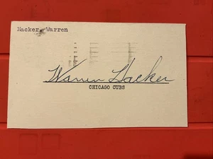 Warren Hacker🔥MLB: 1948 Chicago Cubs 🔥Autogramm Postkarte 🔥🔥🔥 - Bild 1 von 2
