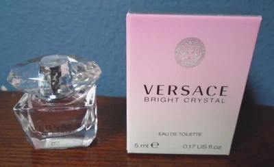 Mini botella de viaje VERSACE Bright Crystal Eau De Toilette perfume Dab .17 oz/5 ml Foto 1 de 4