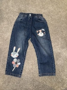 Next Girls Jeans 3-4 Years Animal Characters  - Picture 1 of 11