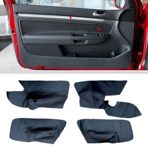 For VW Jetta Golf MK5 2005-2010 Leather Door Armrest Panel Cover 4Pcs/Set Black - Picture 1 of 6