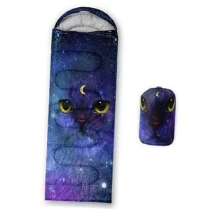 Sleeping Bags for Adults and Kids Camping Sleeping Single -31.5x90.5 Galaxy Cat - Picture 1 of 8