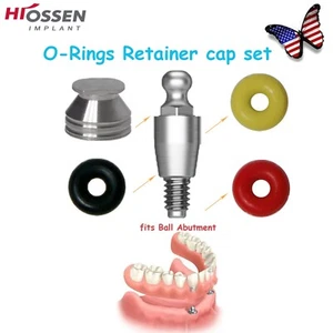 US Dental Overdenture O-Ring Retention Kit 4N/6N Black/Yellow/Red Hiossen/Osstem - Picture 1 of 8