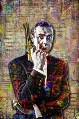 SEAN CONNERY Poster, JAMES BOND Movie Tribute Sean's 007 with Free Shipping US - Image 1 of 4