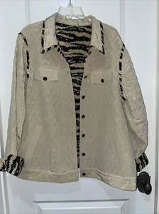 Stunning Rare Koos Of Course 100% Silk Reversible Beige Light Weight Jacket - Picture 1 of 5