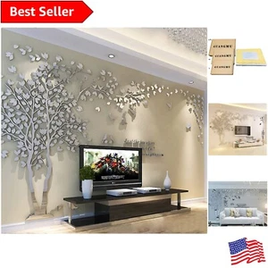 Premium Acrylic 3D Tree Wall Stickers - Waterproof Room Decor, Size M, 98x5.2in - Picture 1 of 12