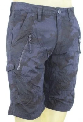 Pantalón Corto Armani Exchange AIX Utility Camuflaje Cremallera, Azul Marino, Talla 38 Nuevo con Etiquetas $80 Foto 1 de 4