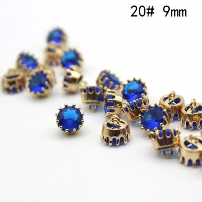 10pcs Rhinestone Button Beads Alloy Diamante Shank Crystal Bling Wedding Sewing - Image 1 of 4